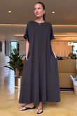 Made in Italy Summer Oscar Pure Cotton T Shirt Dress Coffee Bean /16 =